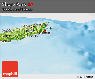 Physical Panoramic Map of Shore Park