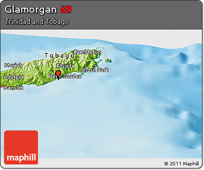 Physical Panoramic Map of Glamorgan