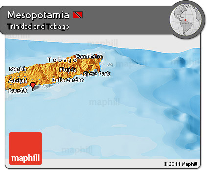 Political Panoramic Map of Mesopotamia
