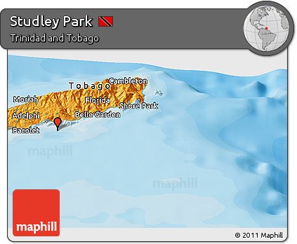 Political Panoramic Map of Studley Park