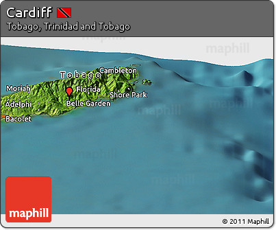 Satellite Panoramic Map of Cardiff