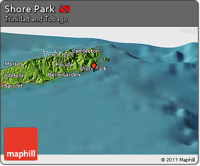 Satellite Panoramic Map of Shore Park