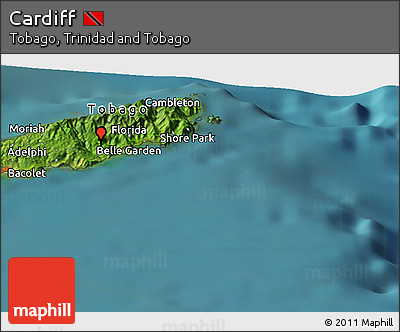 Satellite Panoramic Map of Cardiff