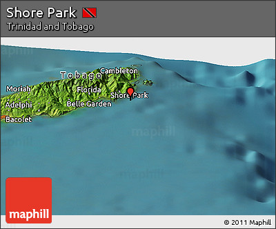 Satellite Panoramic Map of Shore Park