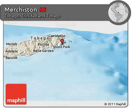 Shaded Relief Panoramic Map of Merchiston