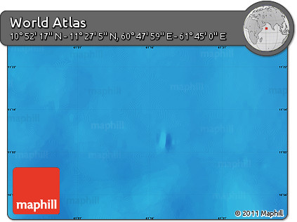 Physical Map of the Area around 11° 9' 41" N, 61° 16' 29" E