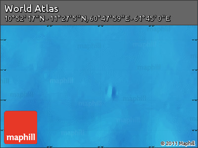 Physical Map of the Area around 11° 9' 41" N, 61° 16' 29" E