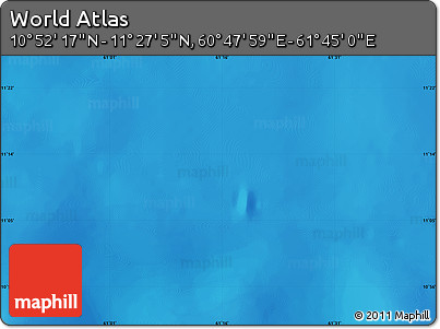 Physical Map of the Area around 11° 9' 41" N, 61° 16' 29" E