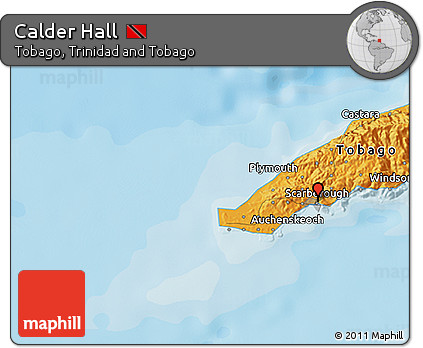 Political 3D Map of Calder Hall
