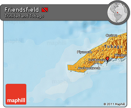 Political 3D Map of Friendsfield