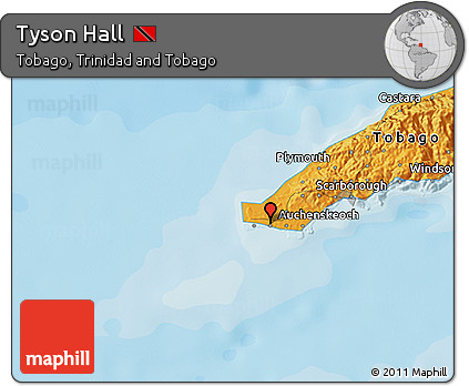 Political 3D Map of Tyson Hall
