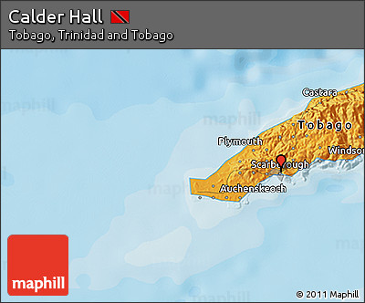 Political 3D Map of Calder Hall