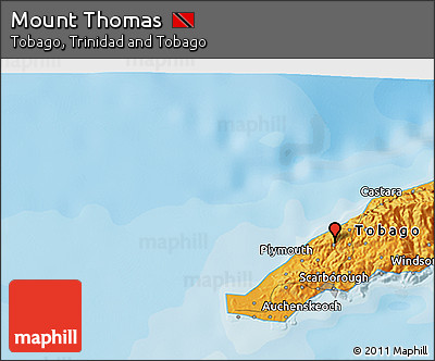 Political 3D Map of Mount Thomas