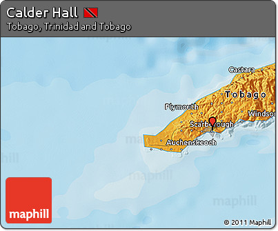 Political 3D Map of Calder Hall
