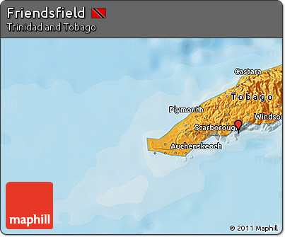 Political 3D Map of Friendsfield