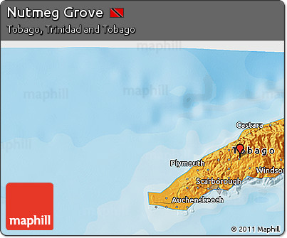 Political 3D Map of Nutmeg Grove