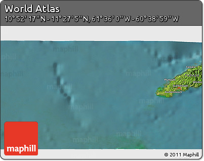 Satellite 3D Map of the Area around 11° 9' 41" N, 61° 7' 30" W