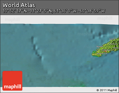 Satellite 3D Map of the Area around 11° 9' 41" N, 61° 7' 30" W