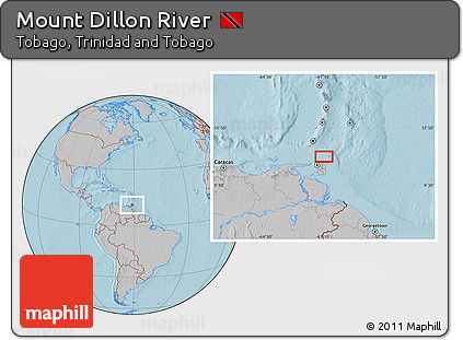 Gray Location Map of Mount Dillon River, hill shading
