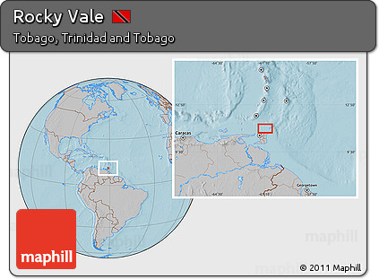 Gray Location Map of Rocky Vale, hill shading