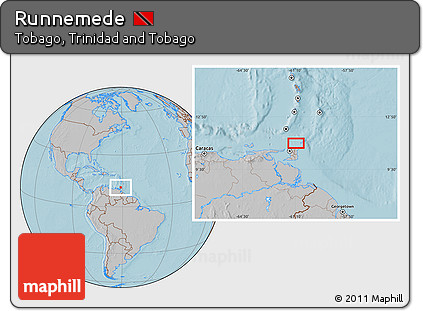 Gray Location Map of Runnemede, hill shading
