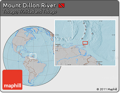 Gray Location Map of Mount Dillon River, hill shading
