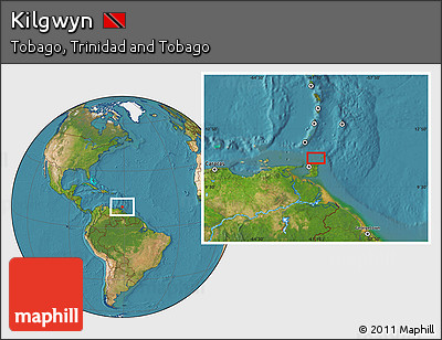 Satellite Location Map of Kilgwyn