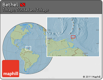 Savanna Style Location Map of Bethel, hill shading