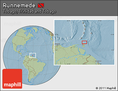 Savanna Style Location Map of Runnemede, hill shading