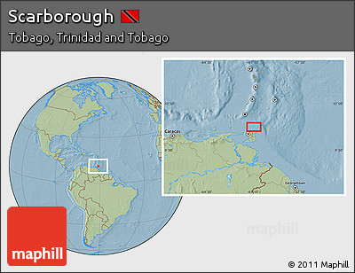 Savanna Style Location Map of Scarborough, hill shading
