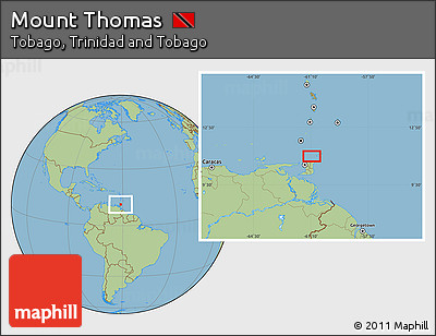 Savanna Style Location Map of Mount Thomas