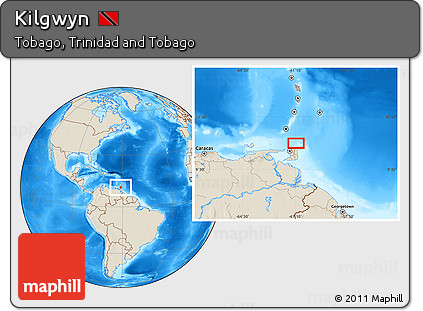 Shaded Relief Location Map of Kilgwyn