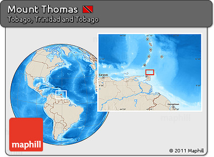 Shaded Relief Location Map of Mount Thomas