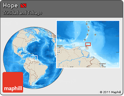 Shaded Relief Location Map of Hope