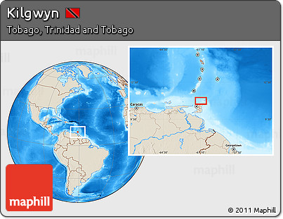 Shaded Relief Location Map of Kilgwyn
