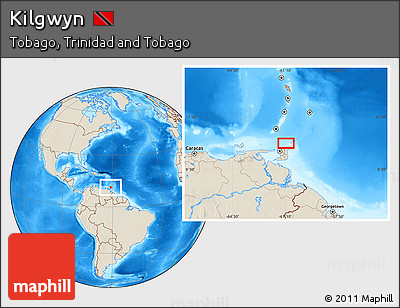 Shaded Relief Location Map of Kilgwyn