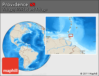 Shaded Relief Location Map of Providence