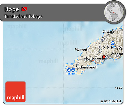 Shaded Relief Map of Hope