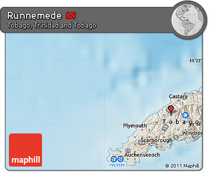 Shaded Relief Map of Runnemede