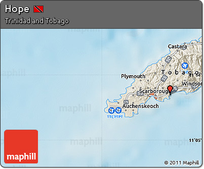 Shaded Relief Map of Hope