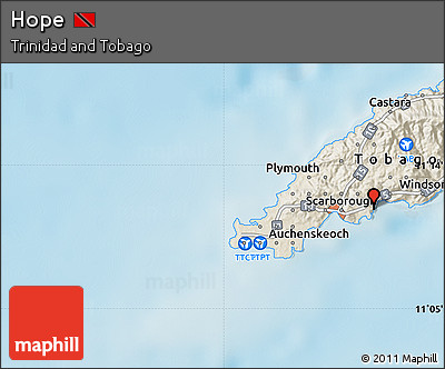 Shaded Relief Map of Hope