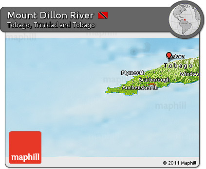 Physical Panoramic Map of Mount Dillon River