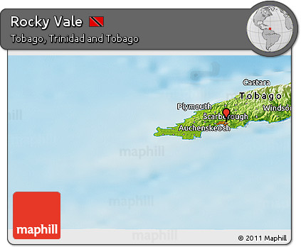 Physical Panoramic Map of Rocky Vale