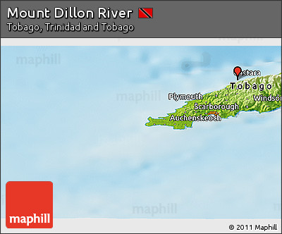 Physical Panoramic Map of Mount Dillon River