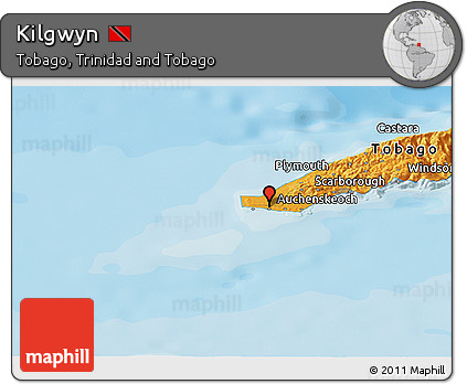 Political Panoramic Map of Kilgwyn
