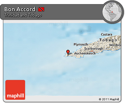 Shaded Relief Panoramic Map of Bon Accord