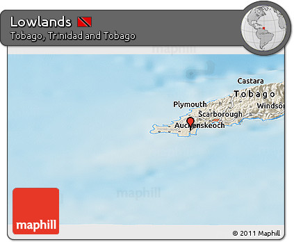 Shaded Relief Panoramic Map of Lowlands
