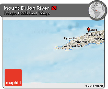 Shaded Relief Panoramic Map of Mount Dillon River