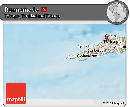 Shaded Relief Panoramic Map of Runnemede