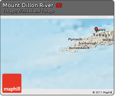 Shaded Relief Panoramic Map of Mount Dillon River